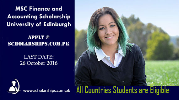 MSc Scholarships for International Students at University of Edinburgh in UK, 2017