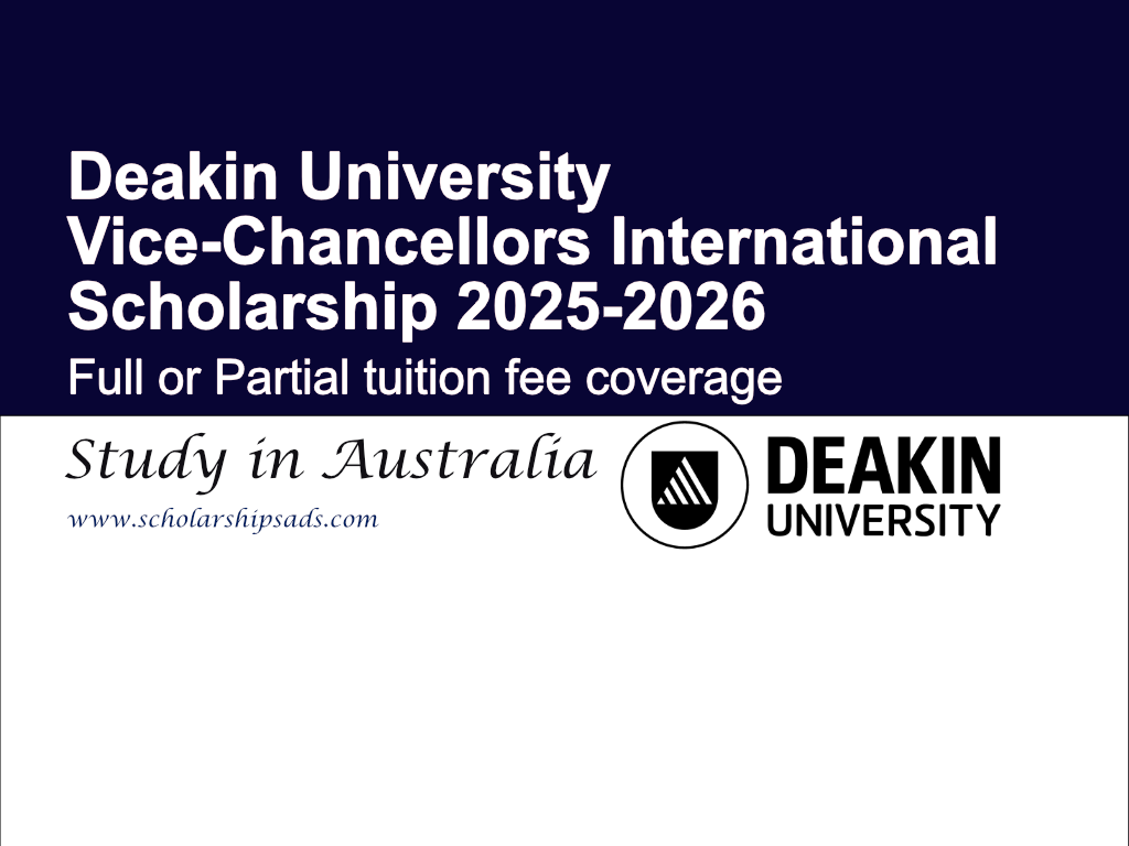Deakin University Australia Vice-Chancellors International Scholarship 2025-2026