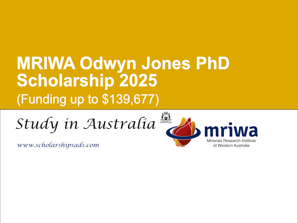 MRIWA Australia Odwyn Jones PhD Scholarship 2025 (Funding up to $139,677)