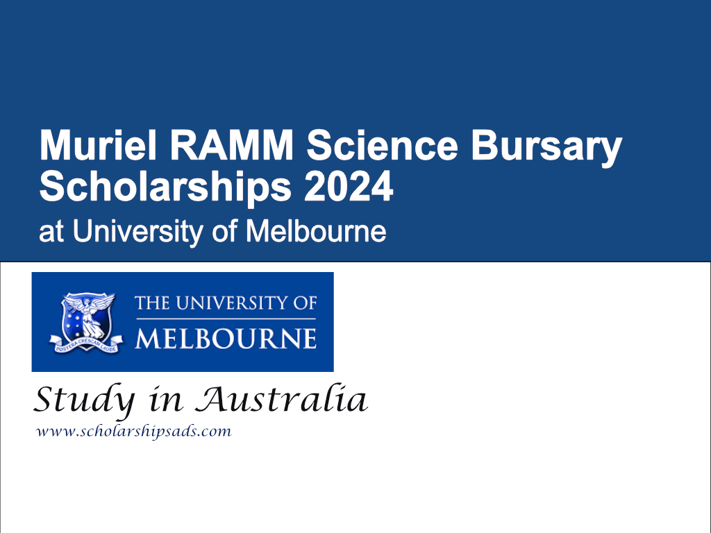 University of Melbourne Muriel RAMM Science Bursary Australia Scholarships 2024