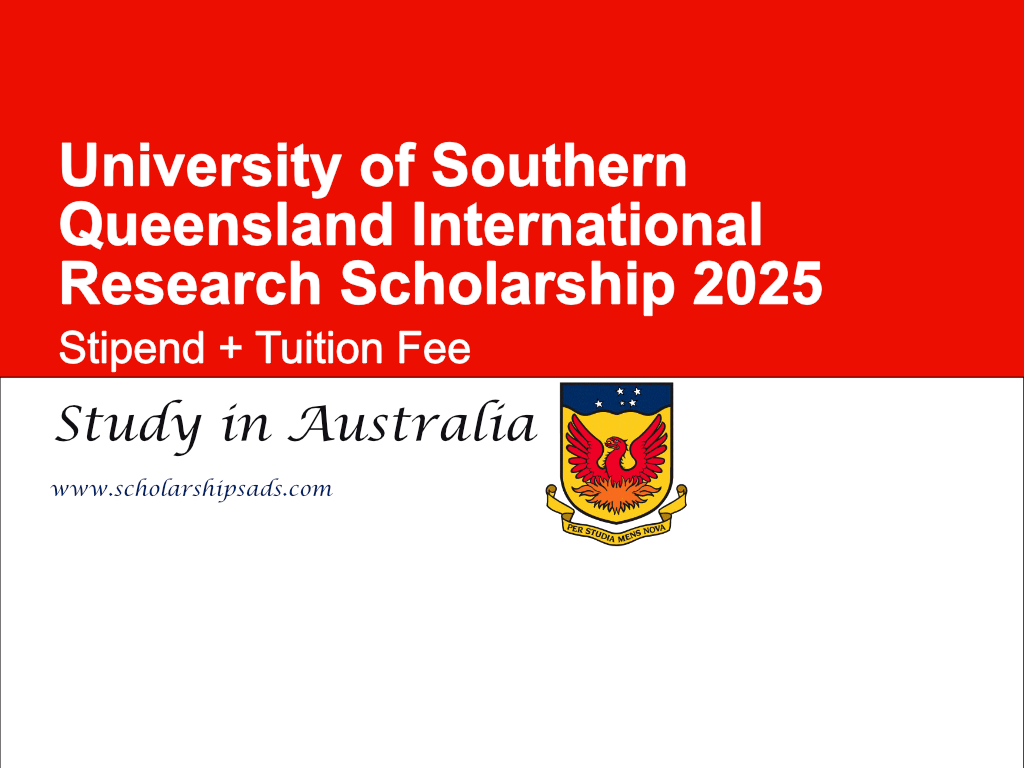University of Southern Queensland Australia International Stipend and Fee Research Scholarship (DPHD) 2025
