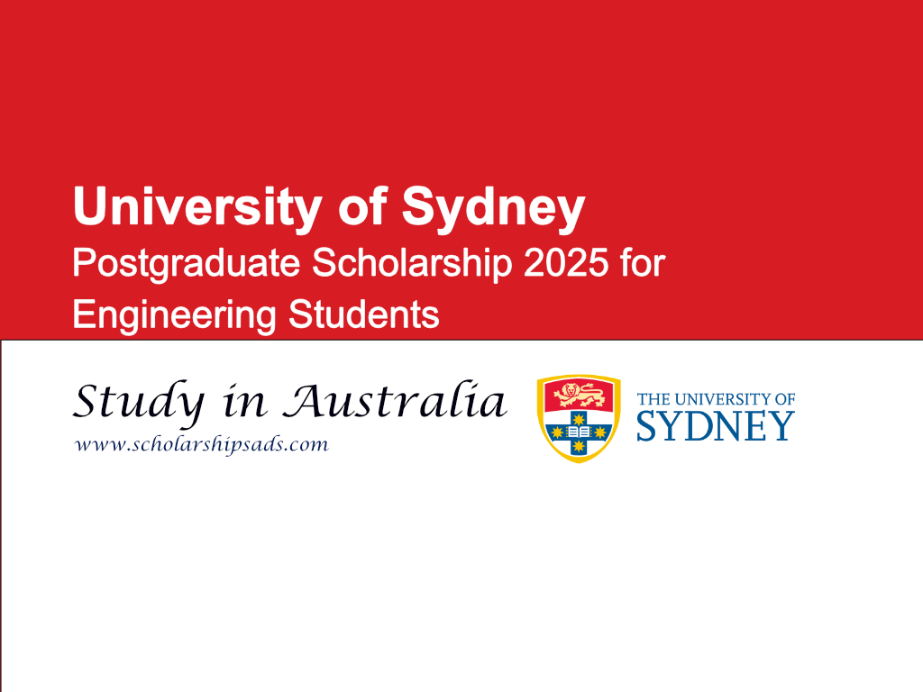 University of Sydney Australia Postgraduate Scholarship 2025 for Engineering Students