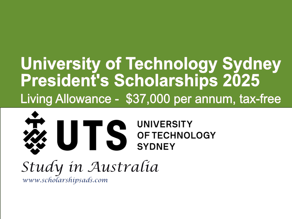 University of Technology Sydney Presidents Scholarships 2025 in Australia