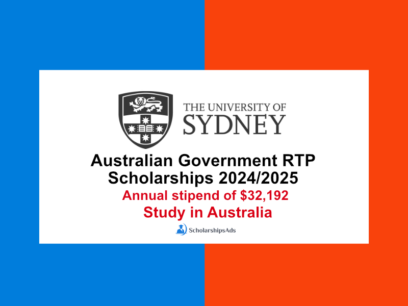University of Sydney Australian Government RTP Scholarships 2025