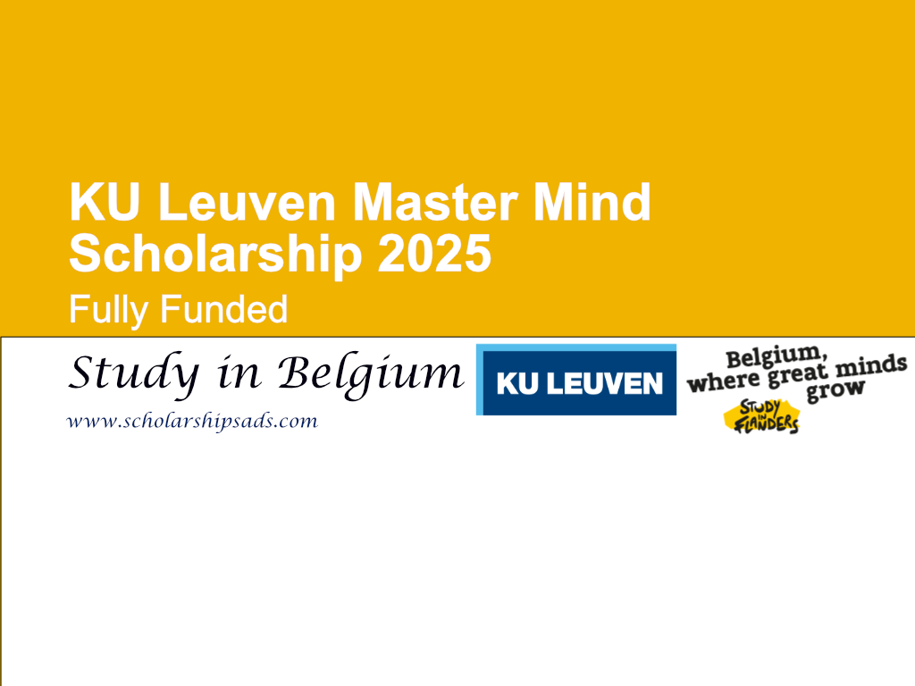 KU Leuven Belgium Master Mind Scholarship 2025 (Fully Funded)