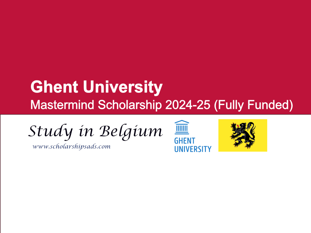 Belgium Ghent University Mastermind Scholarship 2024