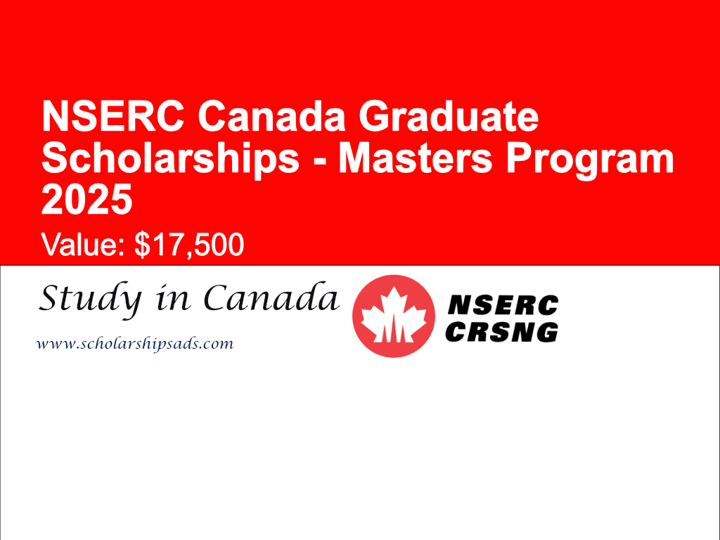 NSERC Canada Graduate Scholarships - Masters Program 2025