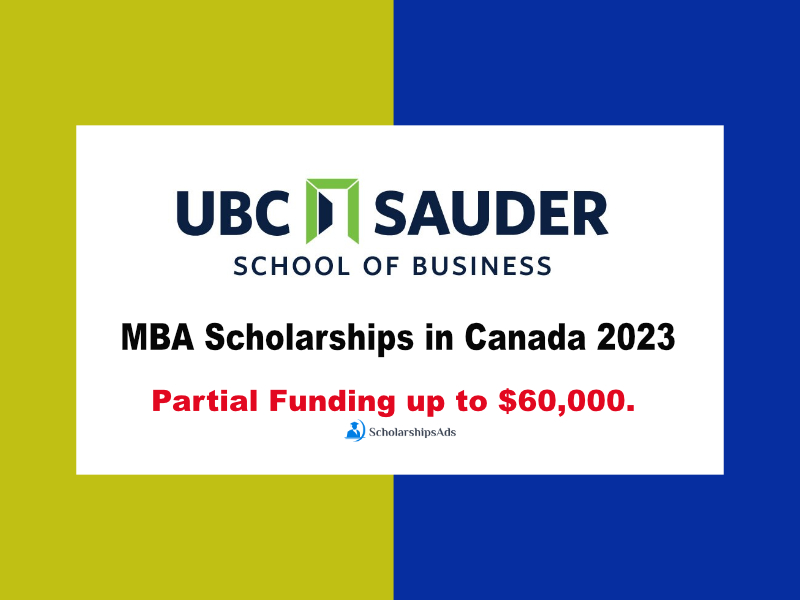 Canada, UBC Sauder School of Business MBA Scholarships 2023