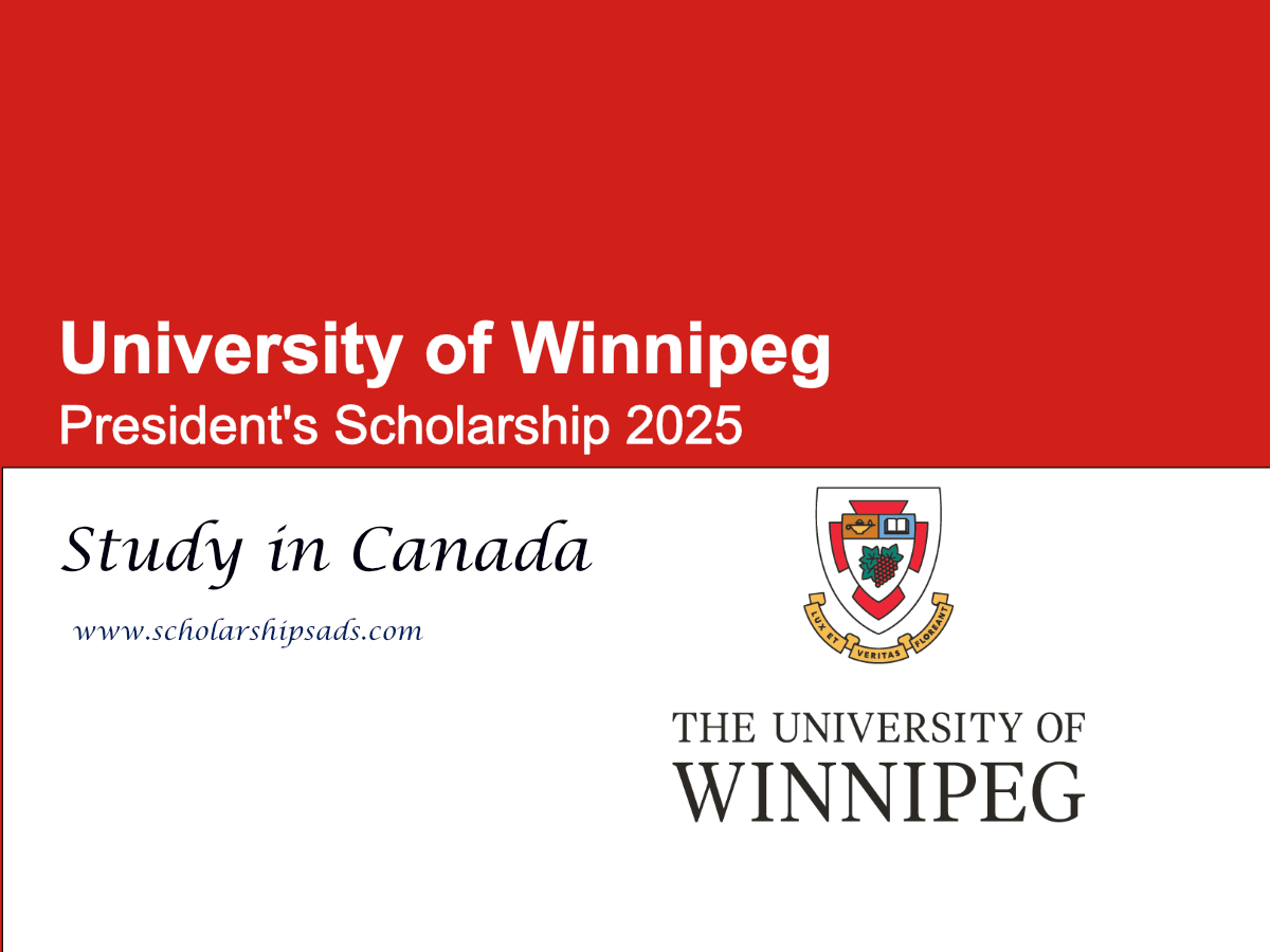 University of Winnipeg Canada President's Scholarship 2025
