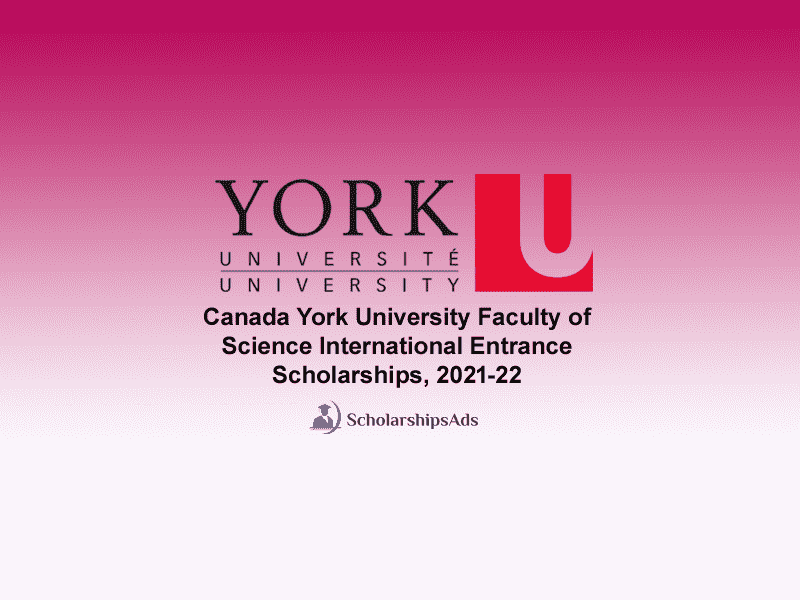Canada York University Faculty of Science International Entrance Scholarships, 2021-22