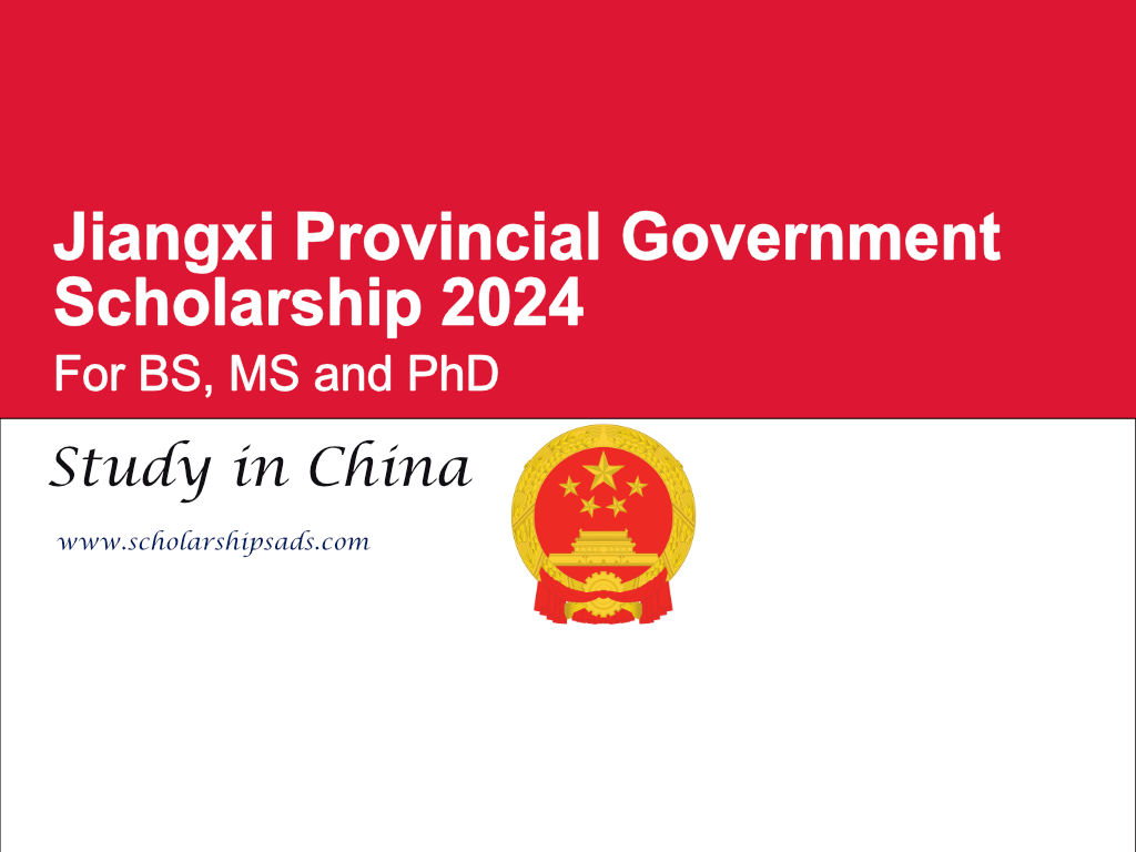 Jiangxi Provincial Government Scholarship 2024 for BS, MS and PhD in China