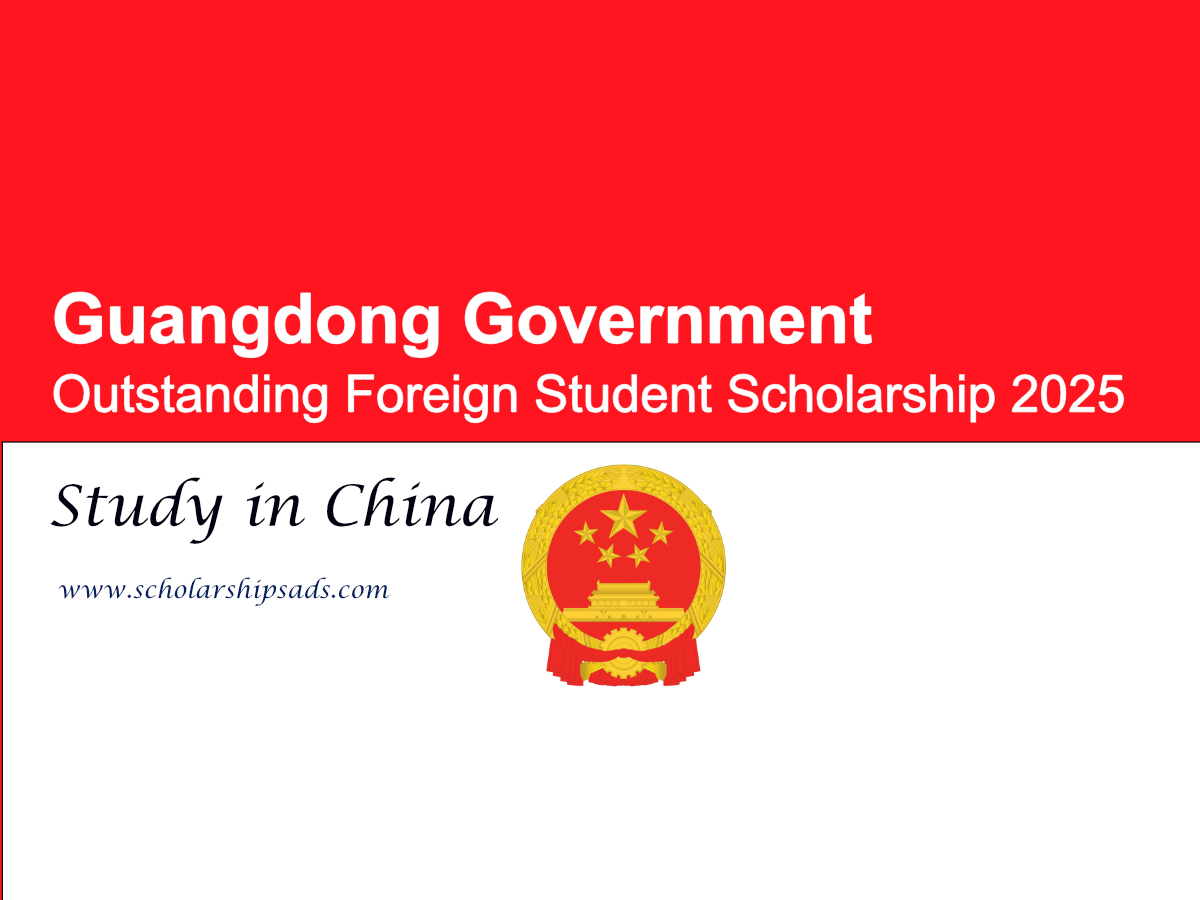 Guangdong Government China Outstanding Foreign Student Scholarship 2025