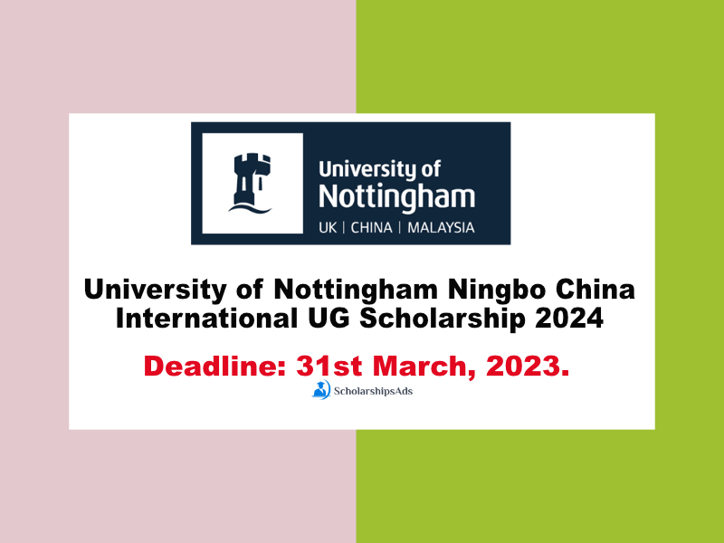 University of Nottingham Ningbo China International UG Scholarship 2024