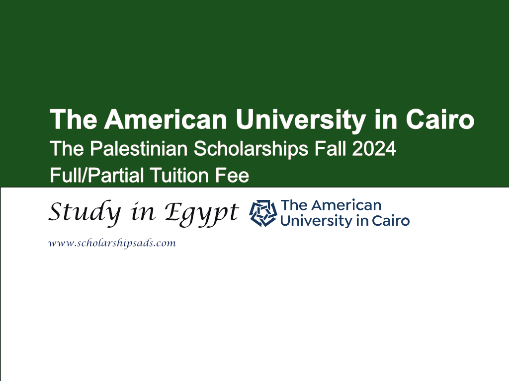 American University in Cairo (AUC) The Palestinian Scholarships Fall 2024 in Egypt