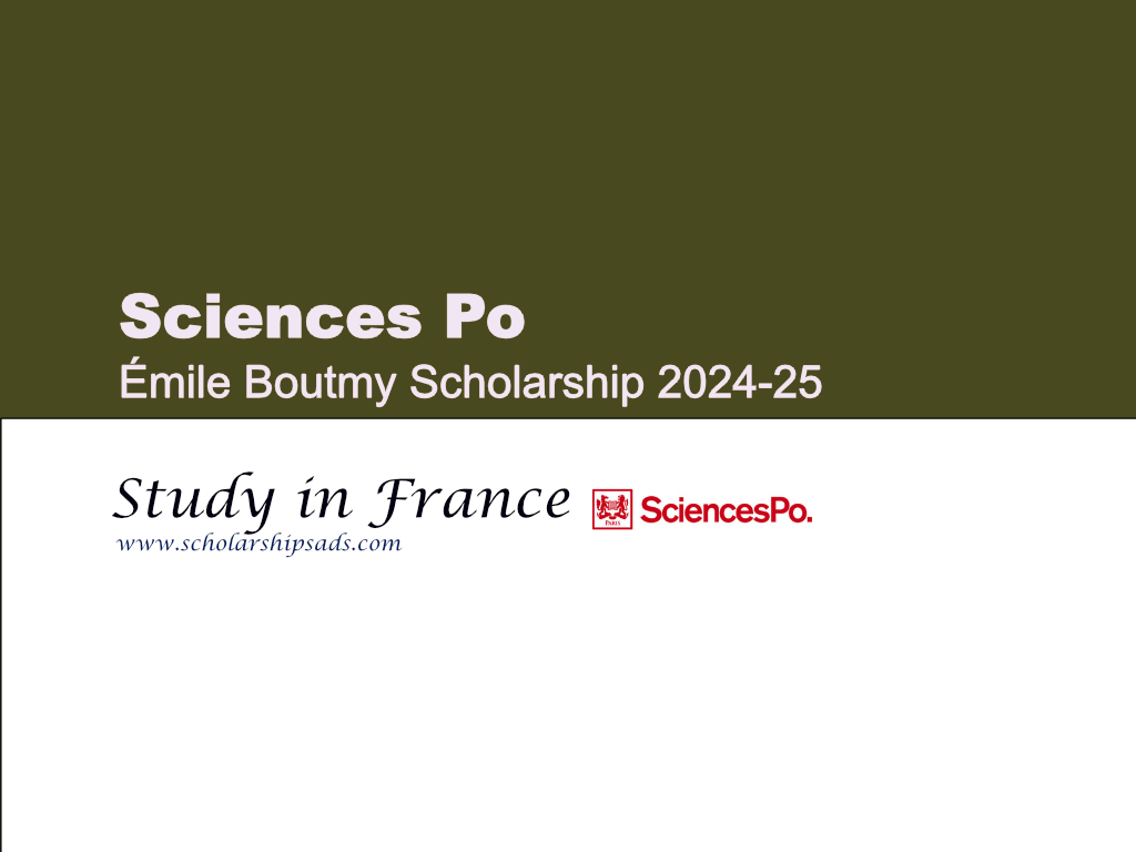 Sciences Po Emile Boutmy Scholarships 2024-25, France.