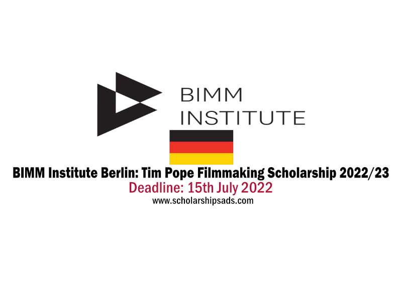 BIMM Institute Berlin: Tim Pope Filmmaking Scholarship, Germany 2022/23 (Fully Funded)