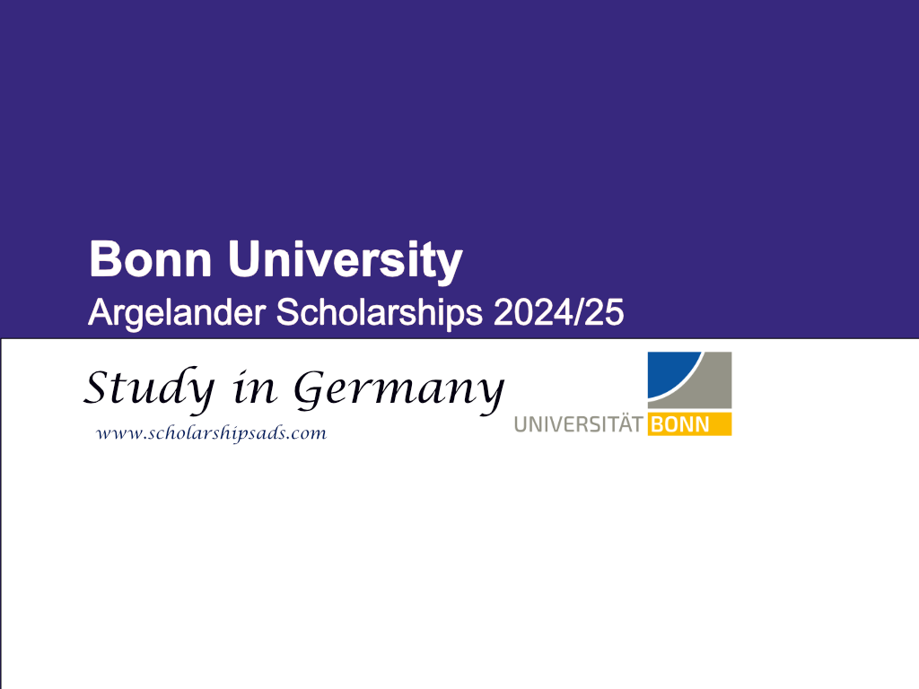 Bonn University Argelander Scholarships 2024/25, Study in Germany.