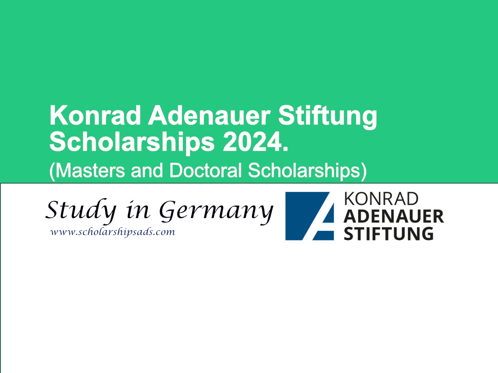 Konrad Adenauer Stiftung Scholarships 2024. (Masters and Doctoral Scholarships in Germany)