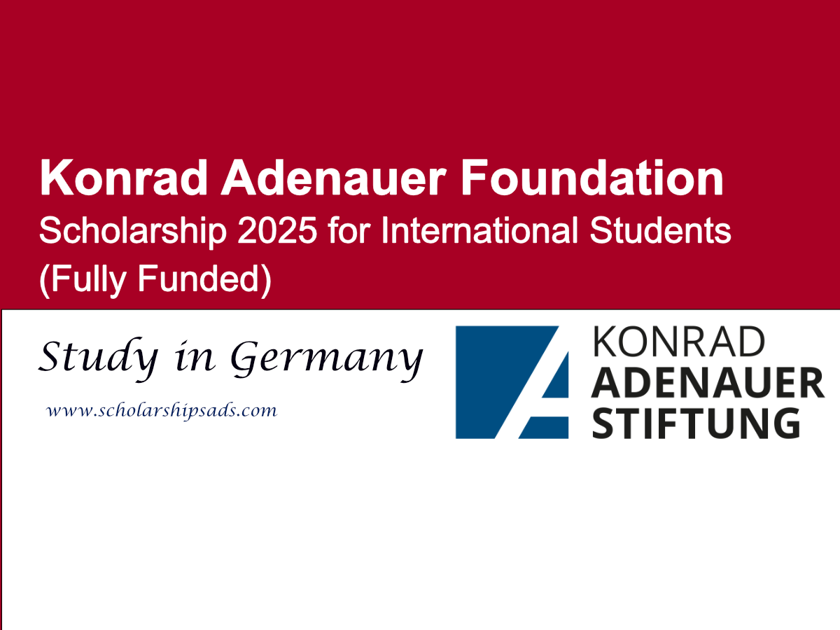 Konrad Adenauer Foundation (KAS) Germany Scholarship 2025 for International Students (Fully Funded)