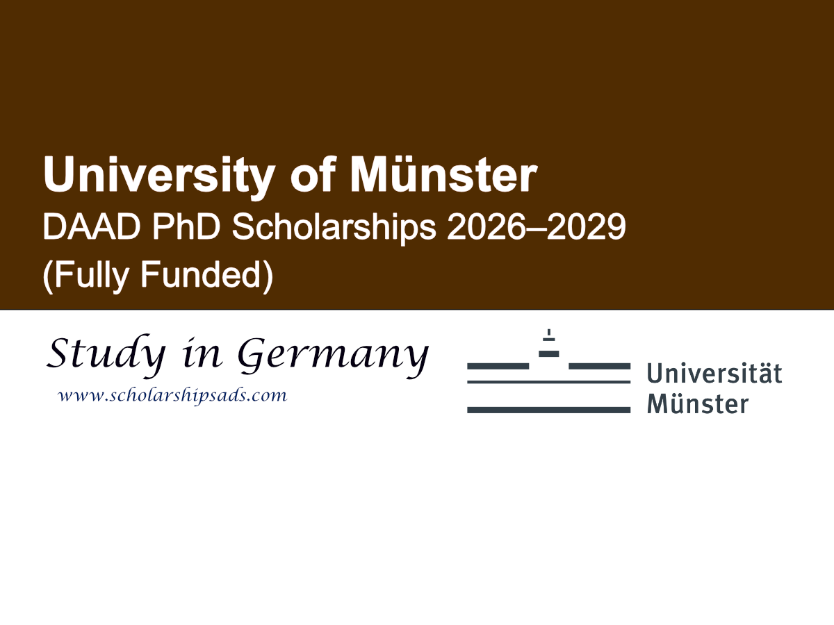 University of Münster Germany DAAD PhD Scholarships 2026–2029 (Fully Funded)