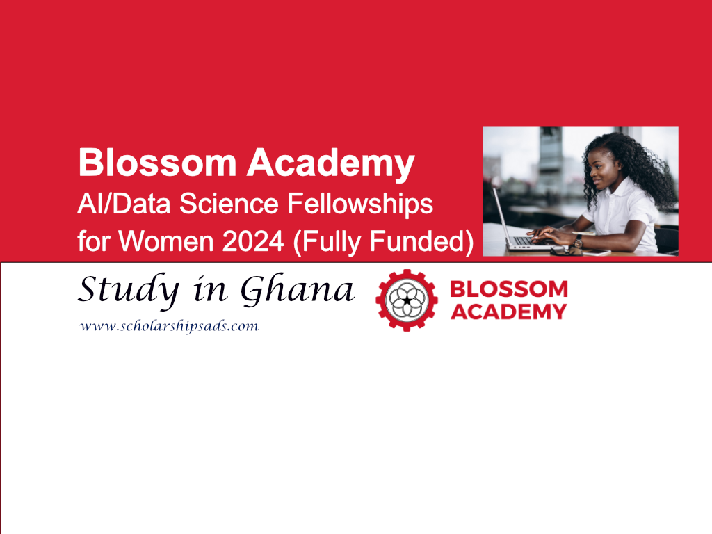 Blossom's Academy AI/Data Science Fellowships for Women 2024 (Fully Funded).