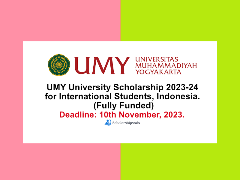 UMY University Scholarship 2023-24 in Indonesia for International Students. (Fully Funded)