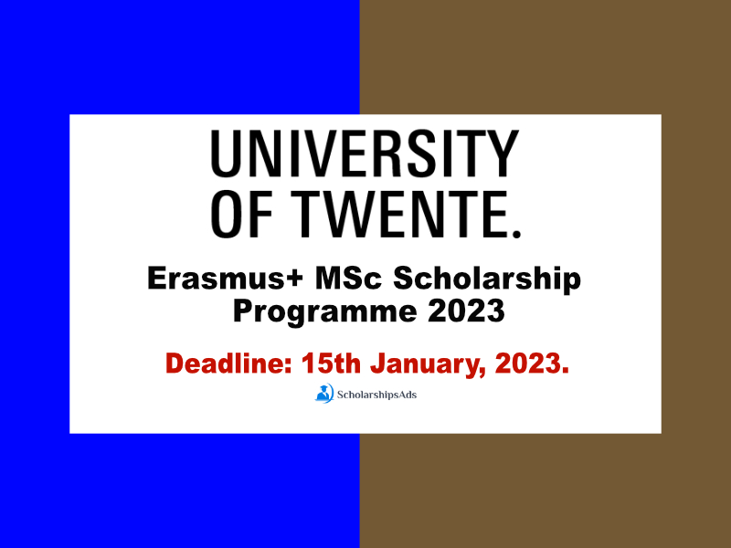 Erasmus+ MSc Scholarship Programme 2023