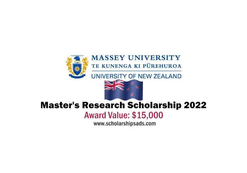 Massey University Palmerston North New Zealand Master's Research Scholarship 2022