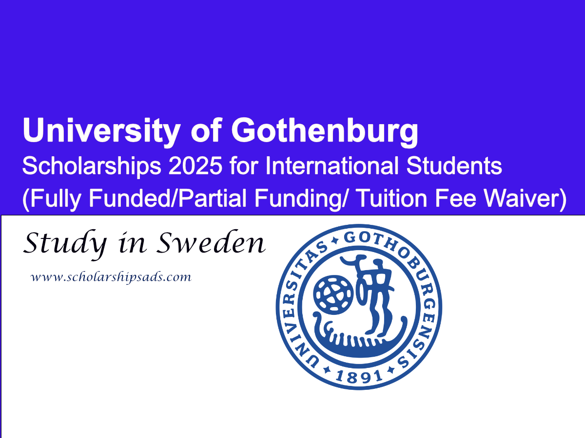 University of Gothenburg Sweden Scholarships 2025 for International Students