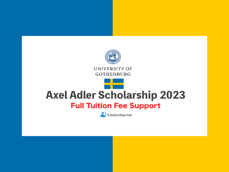 Axel Adler scholarship 2023 - University of Gothenburg, Sweden