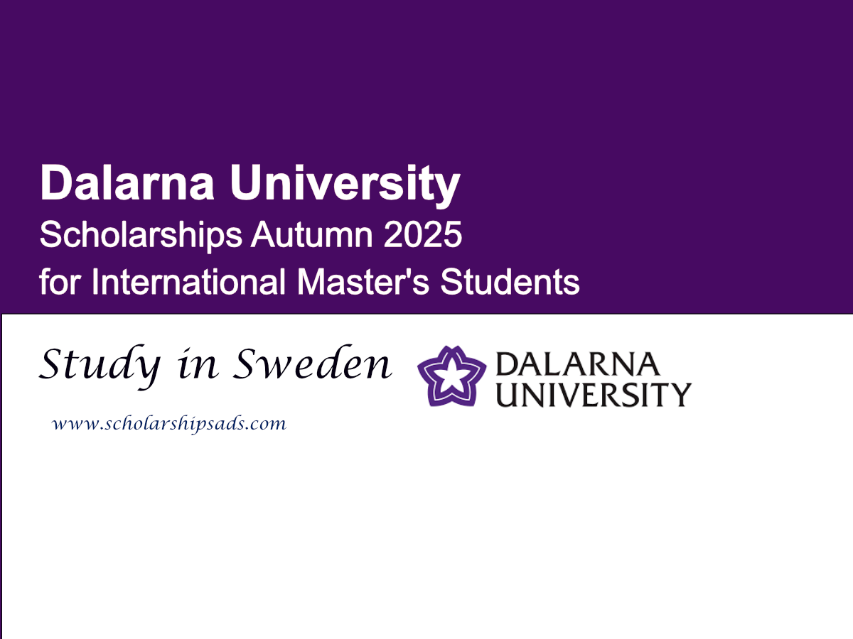 Dalarna University Sweden Offers Scholarships Autumn 2025 for International Master's Students