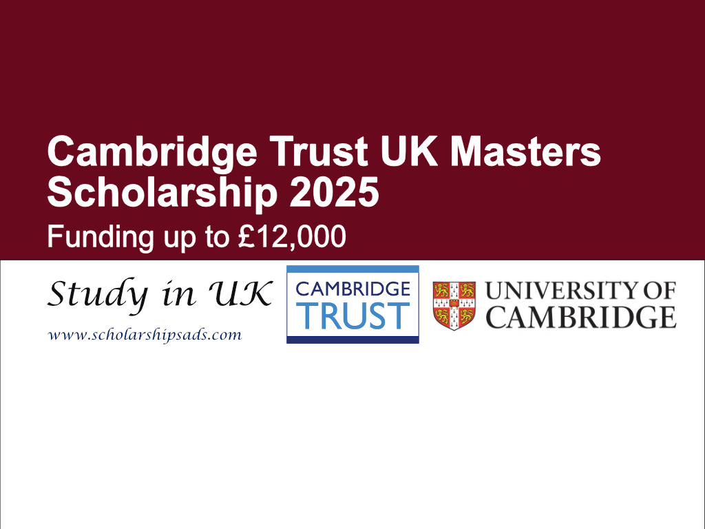 Cambridge Trust UK Masters Scholarship 2025
