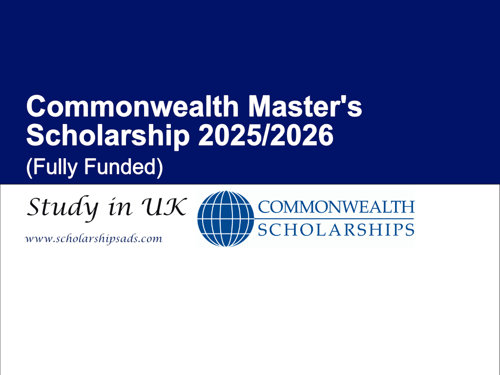 Commonwealth UK Masters Scholarship 2025/2026 (Fully Funded)