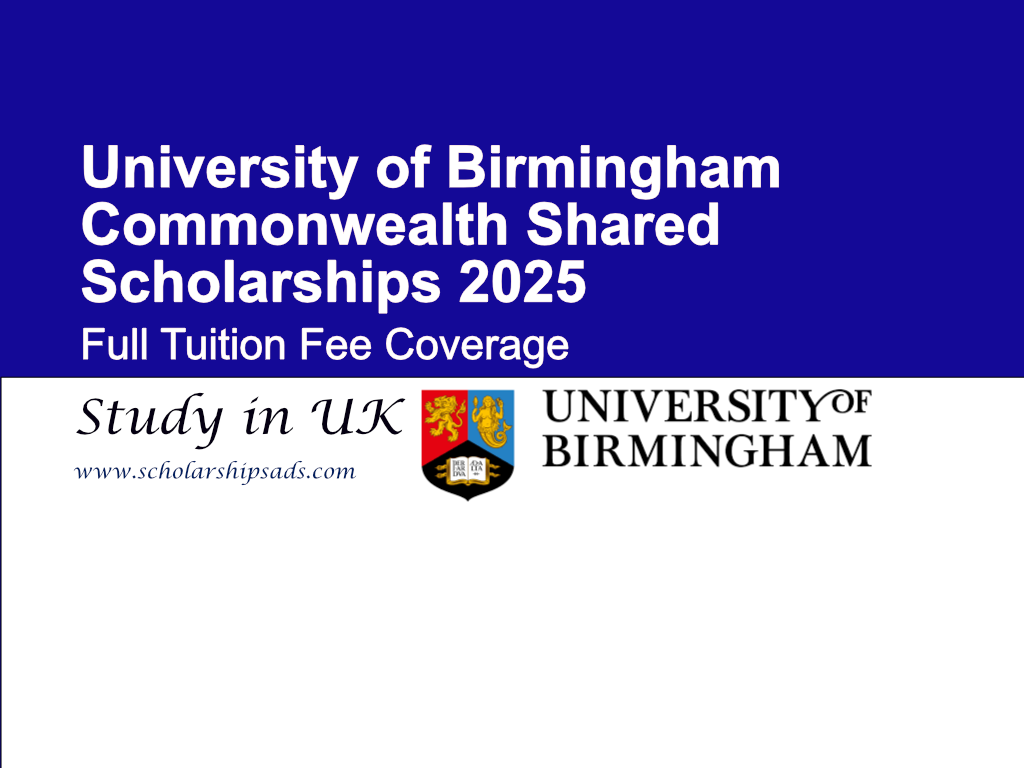 University of Birmingham UK Commonwealth Shared Scholarships 2025 (Fully Funded)