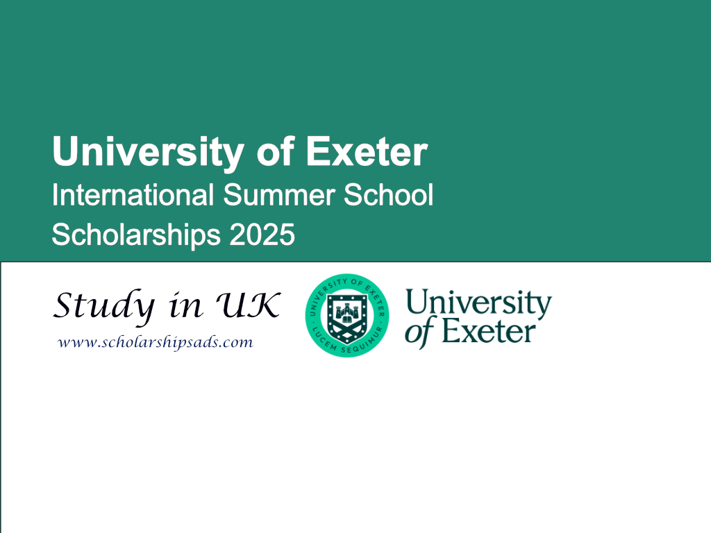 University of Exeter UK International Summer School Scholarships 2025