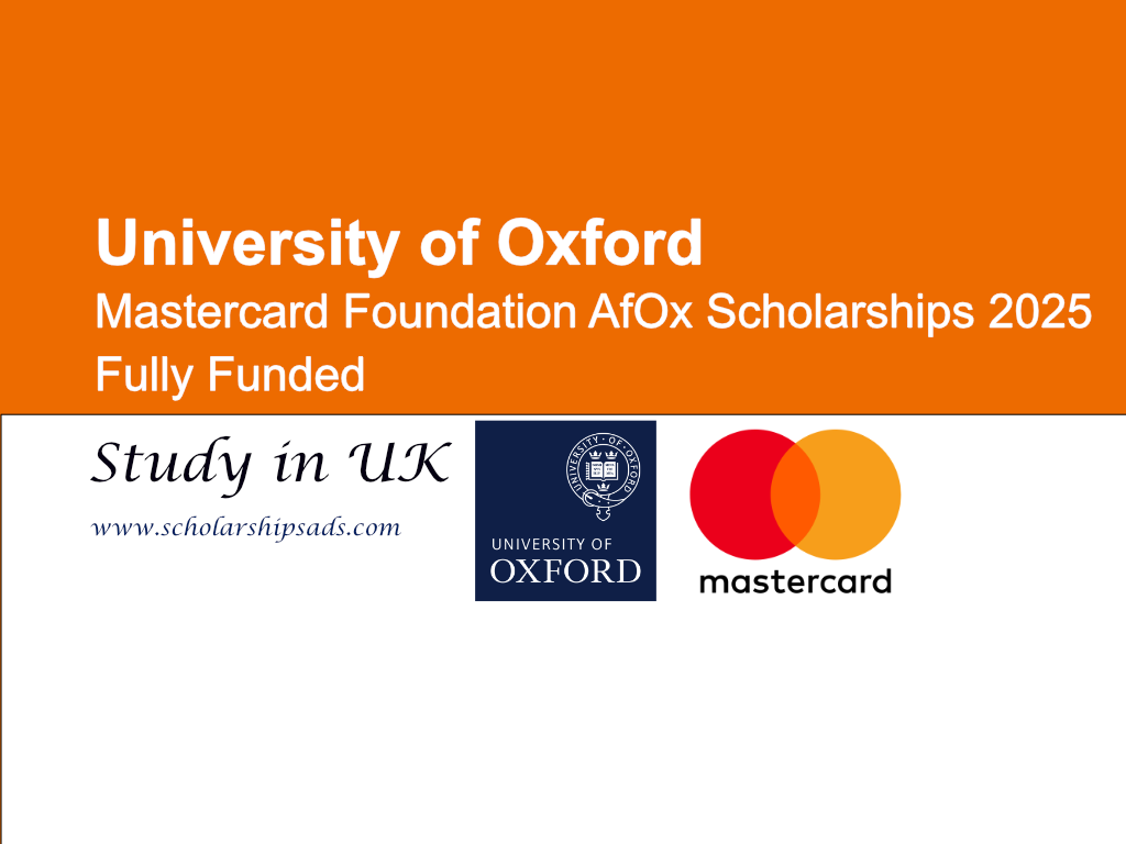 University of Oxford UK Mastercard Foundation AfOx Scholarships 2025