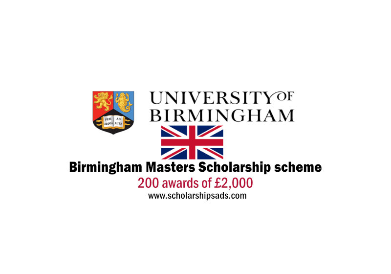 University of Birmingham England UK Birmingham Masters Scholarship scheme 2022/2023