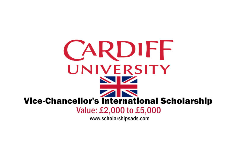 Cardiff University UK Undergraduate Vice-Chancellor's International Scholarships 2023