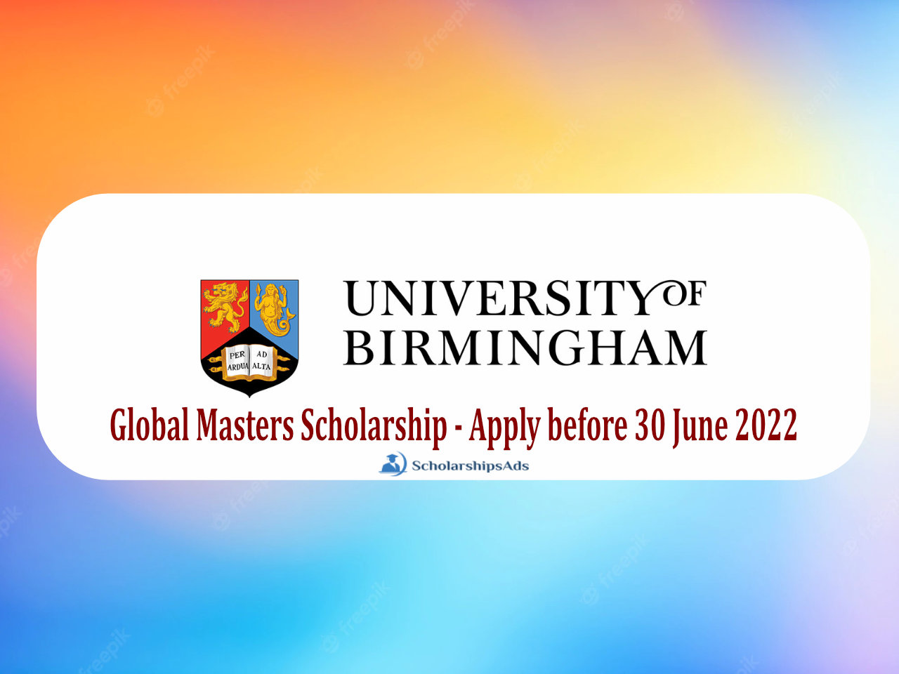 Global Masters Scholarships, UK 2022
