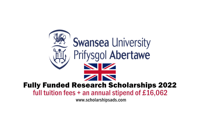 Swansea University Wales UK Fully Funded Research Scholarships 2022/2023