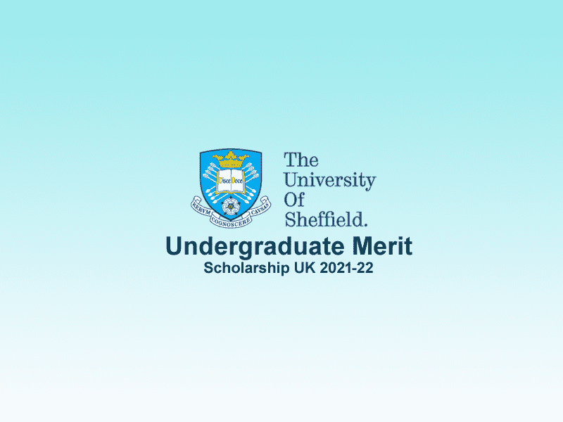 University of Sheffield Undergraduate Merit Scholarship, UK 2021-22
