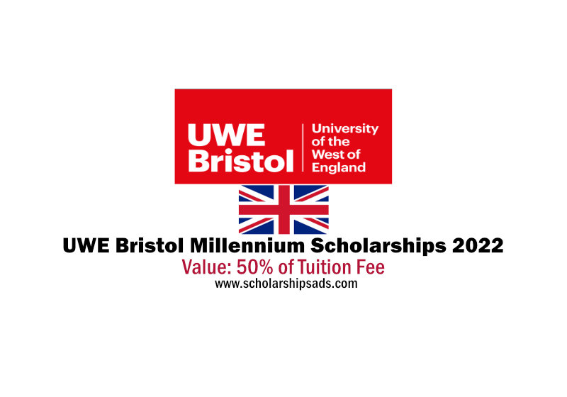 University of the West of England UK Millennium Scholarships 2022/2023 (50% tuition fees)