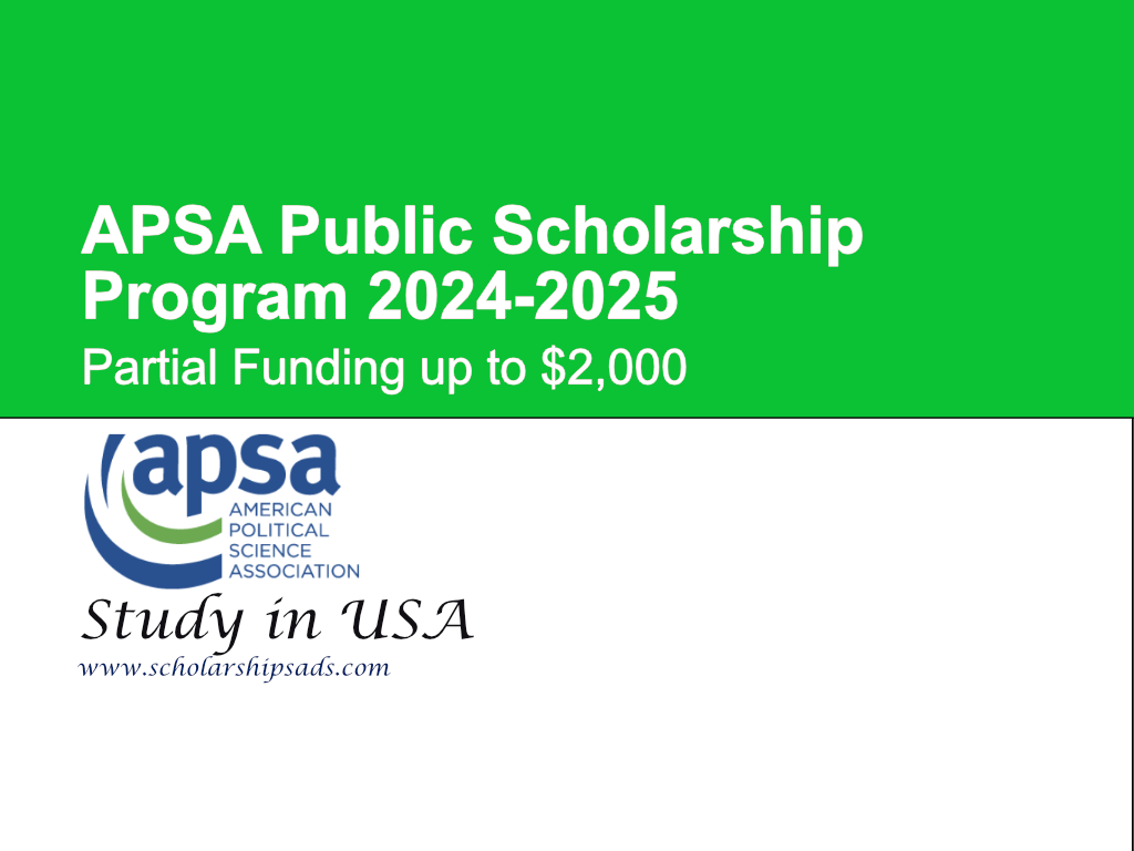 APSA $2,000 Stipend Public Scholarship Program 2024-2025 in America