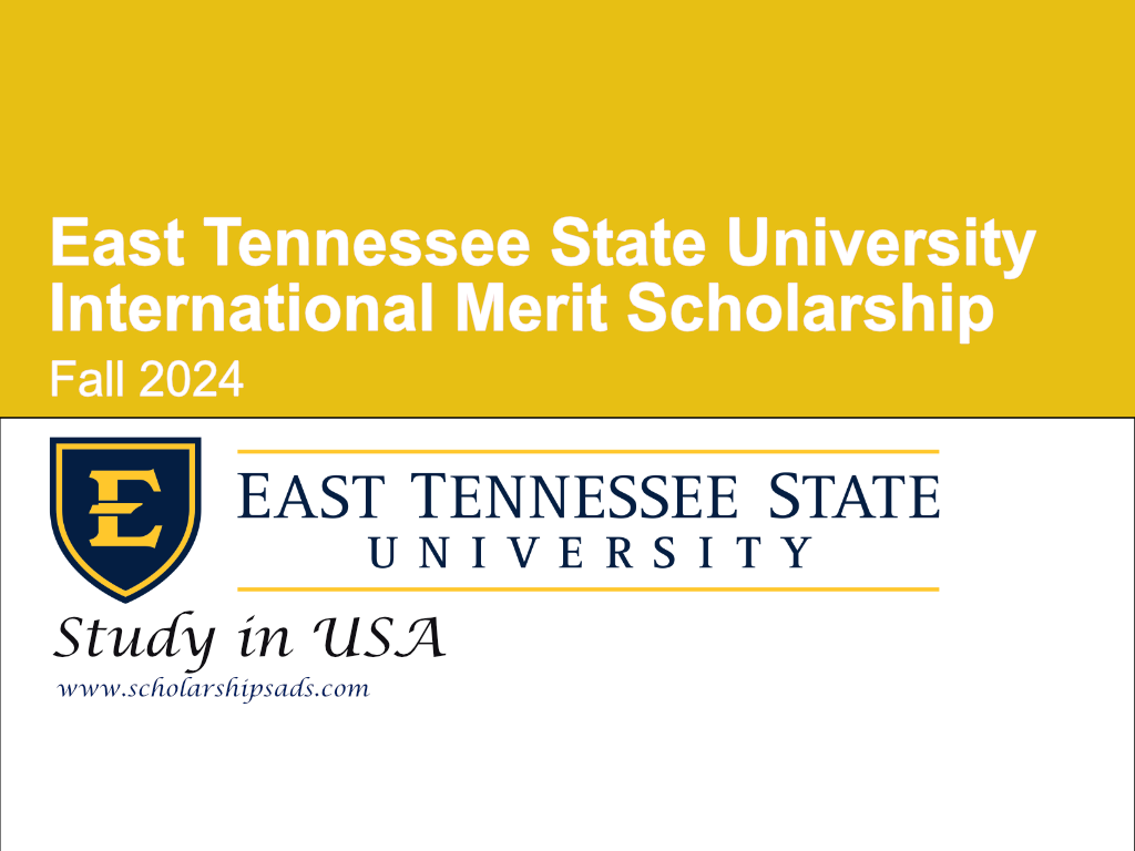 East Tennessee State University International Merit Scholarship Fall 2024 in USA