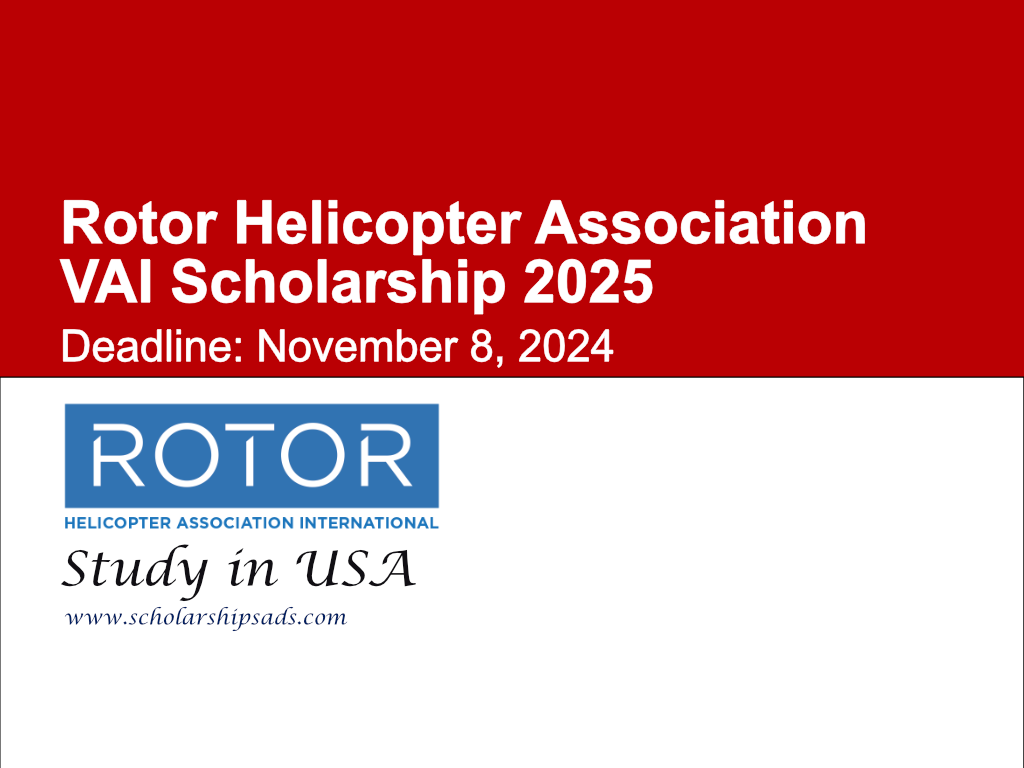 Rotor Helicopter Association VAI Scholarship 2025 in USA