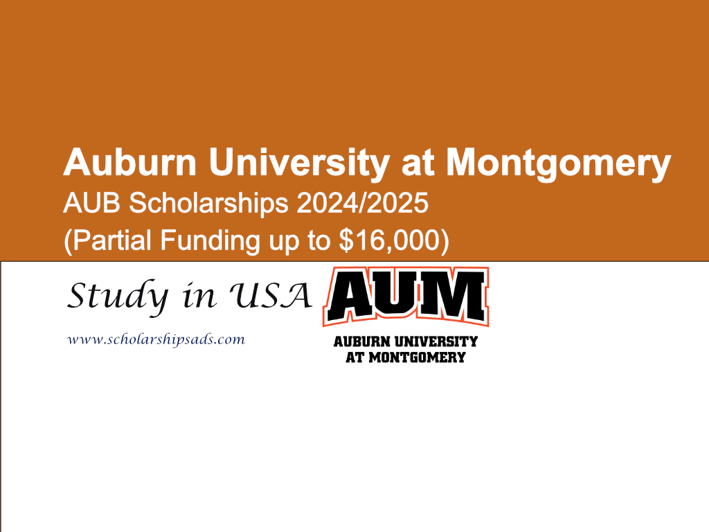 Auburn University at Montgomery USA Scholarships 2024/2025. (Partial Funding up to $16,000)