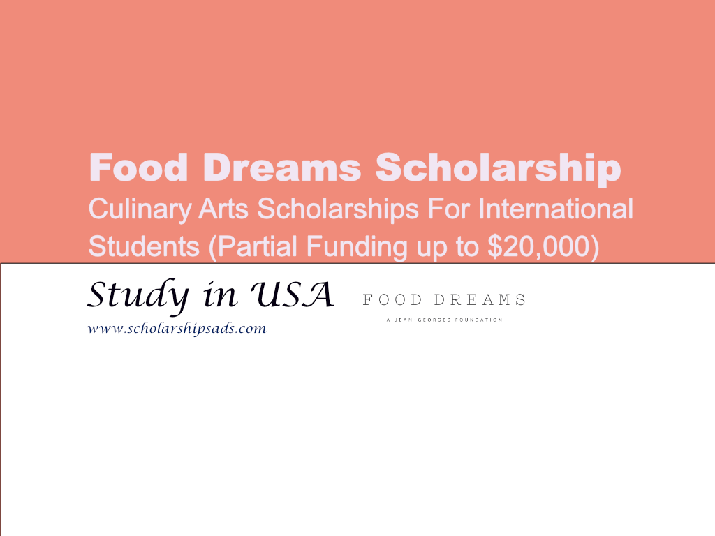 Food Dreams Scholarship, USA.