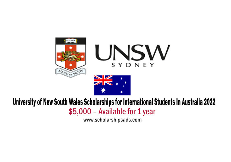 University of New South Wales Scholarships for International Students In Australia 2022