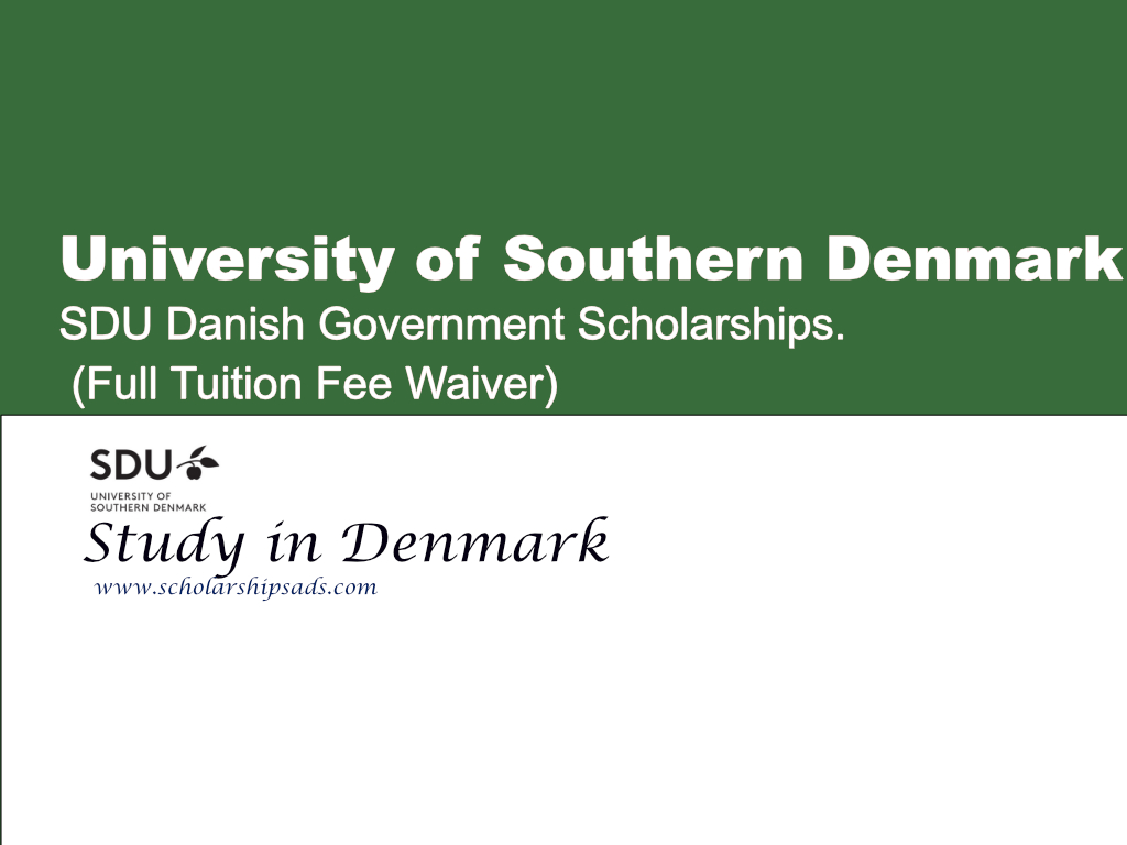 SDU Danish Government Scholarships 2024 in Denmark. (Full Tuition Fee Waiver)