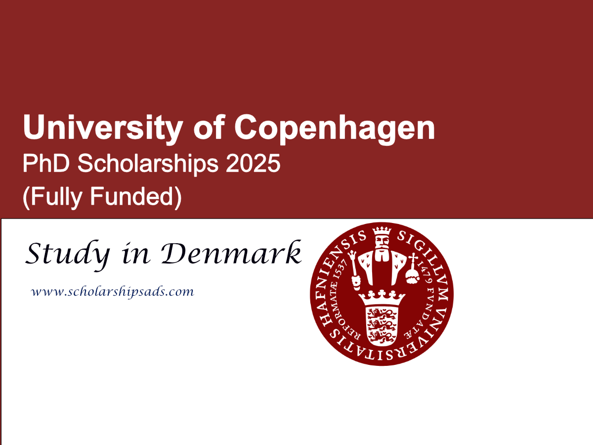 University of Copenhagen Offers Fully Funded PhD Scholarships 2025 in Denmark